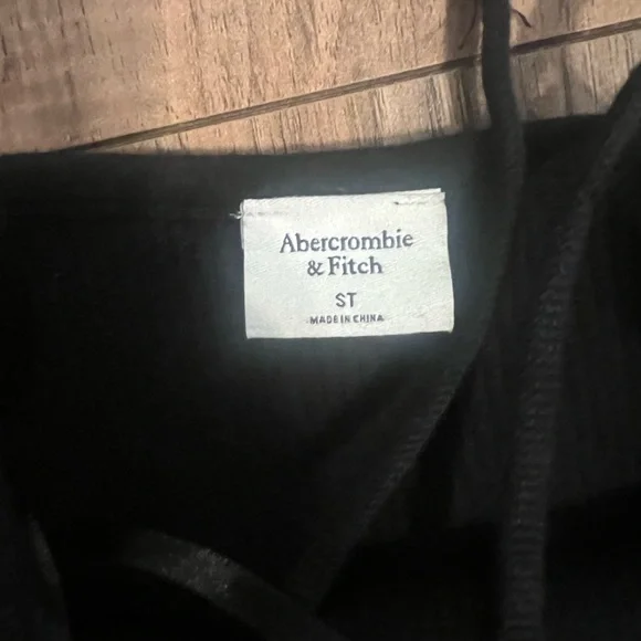 Abercrombie & Fitch Black Ribbed Asymmetrical Strappy Maxi Dress Small Tall - Picture 11 of 12